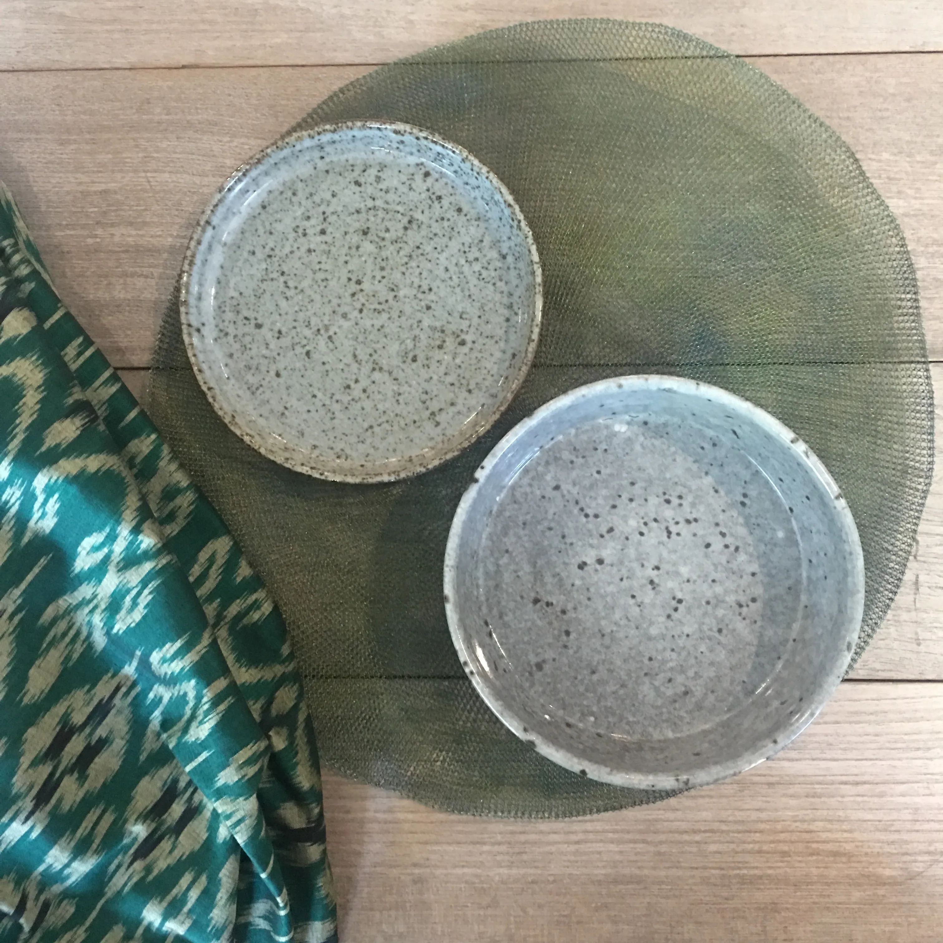 Metal Mesh Placemats - Green Stainless Steel - set of 4