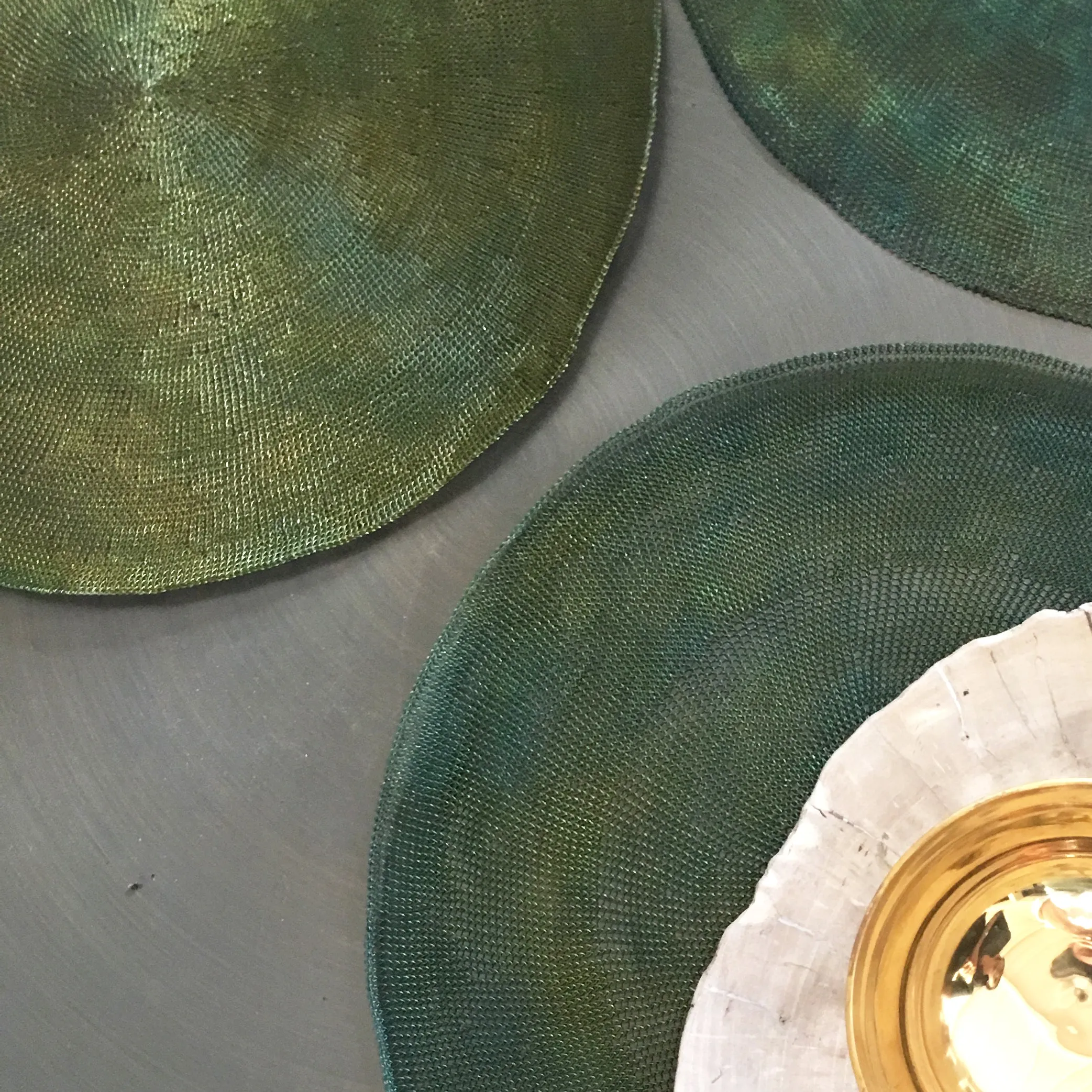 Metal Mesh Placemats - Green Stainless Steel - set of 4