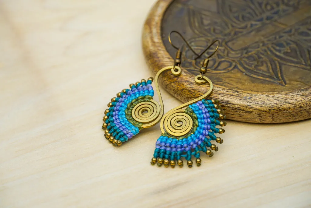 Micro Macrame Boho Earrings