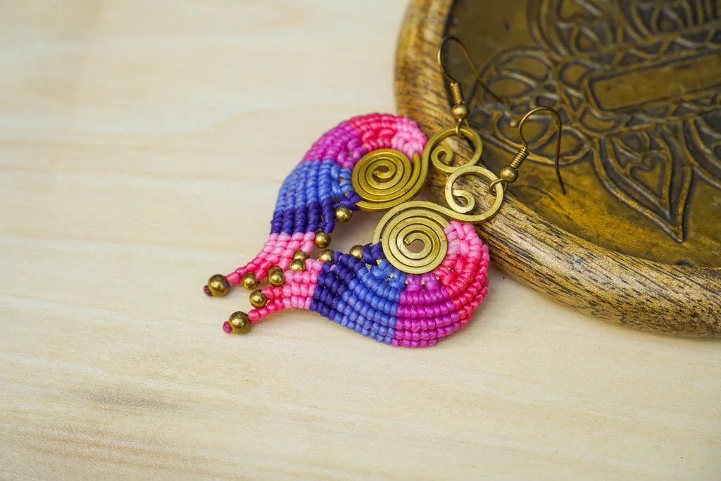 Micro Macrame Boho Earrings