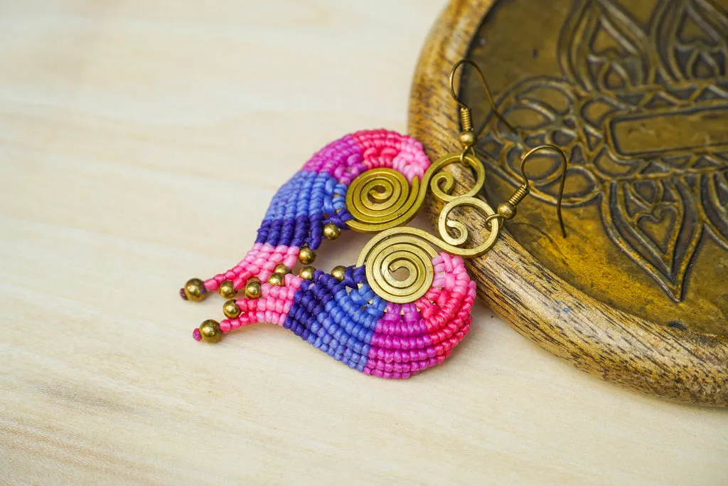 Micro Macrame Boho Earrings