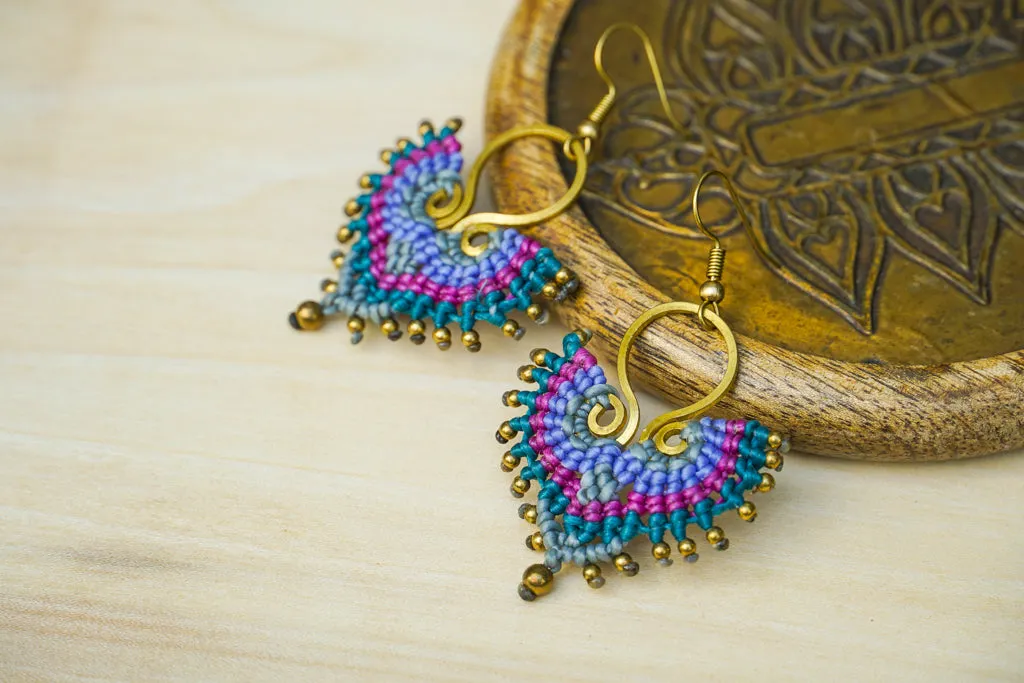 Micro Macrame Boho Earrings