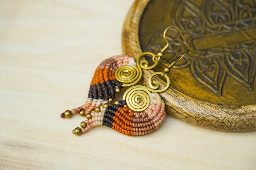 Micro Macrame Boho Earrings