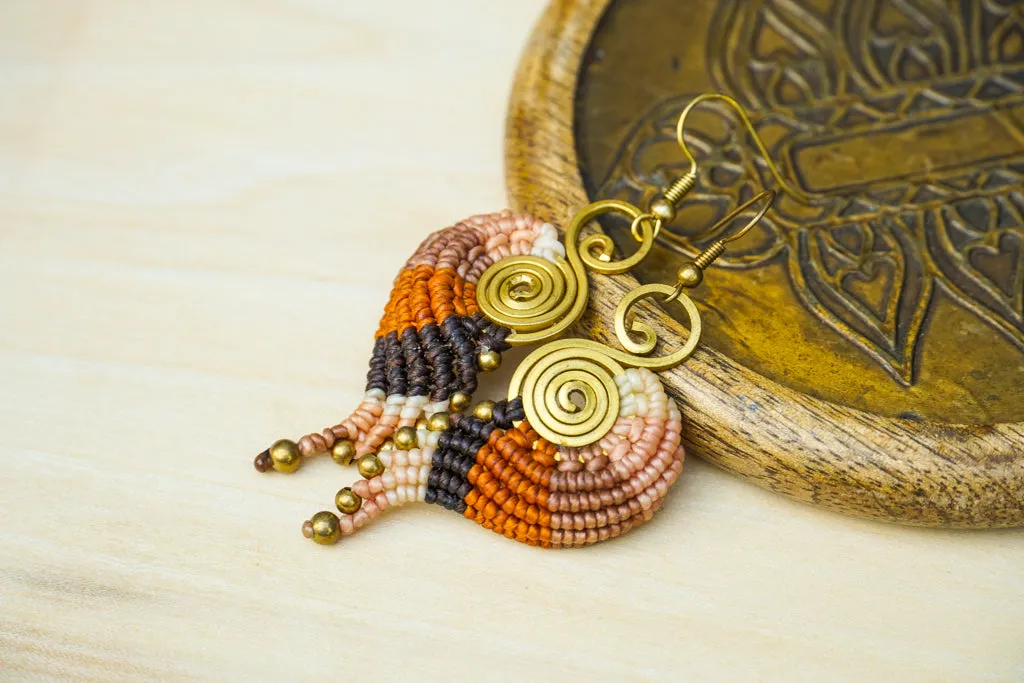 Micro Macrame Boho Earrings