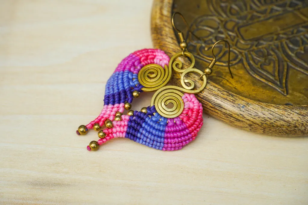Micro Macrame Boho Earrings