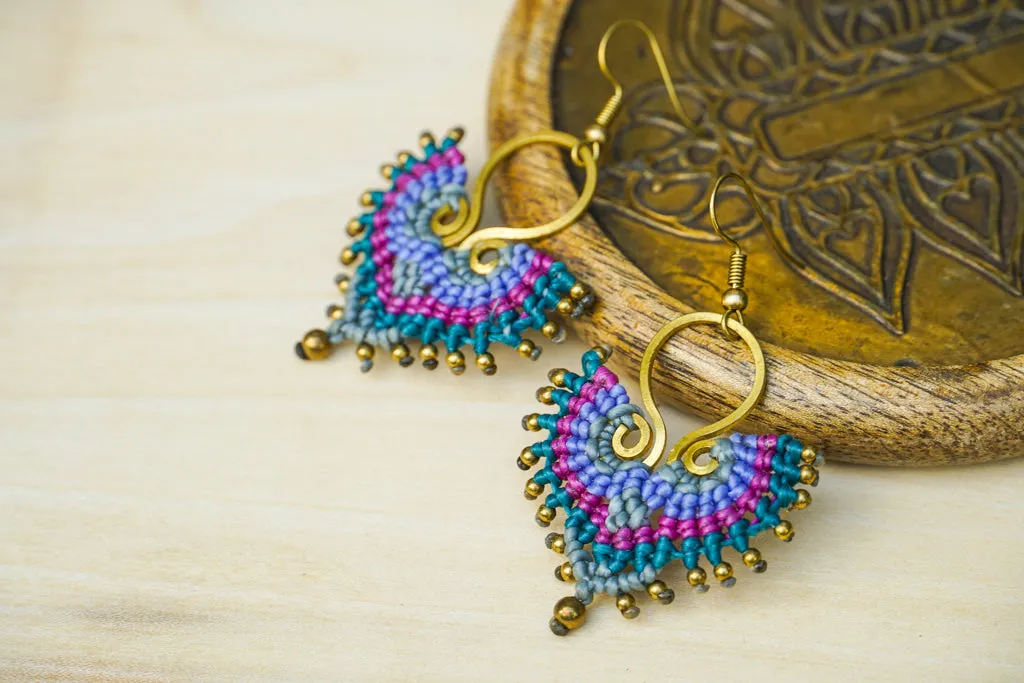 Micro Macrame Boho Earrings