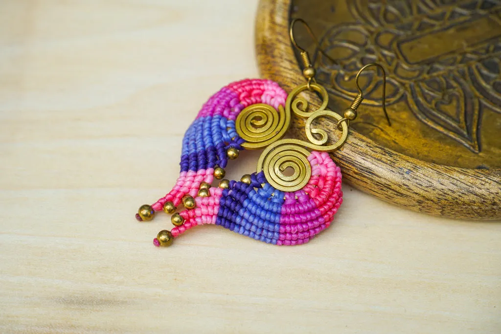 Micro Macrame Boho Earrings