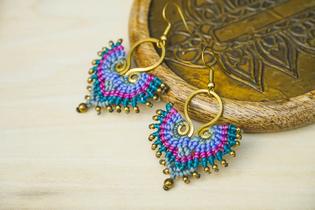 Micro Macrame Boho Earrings