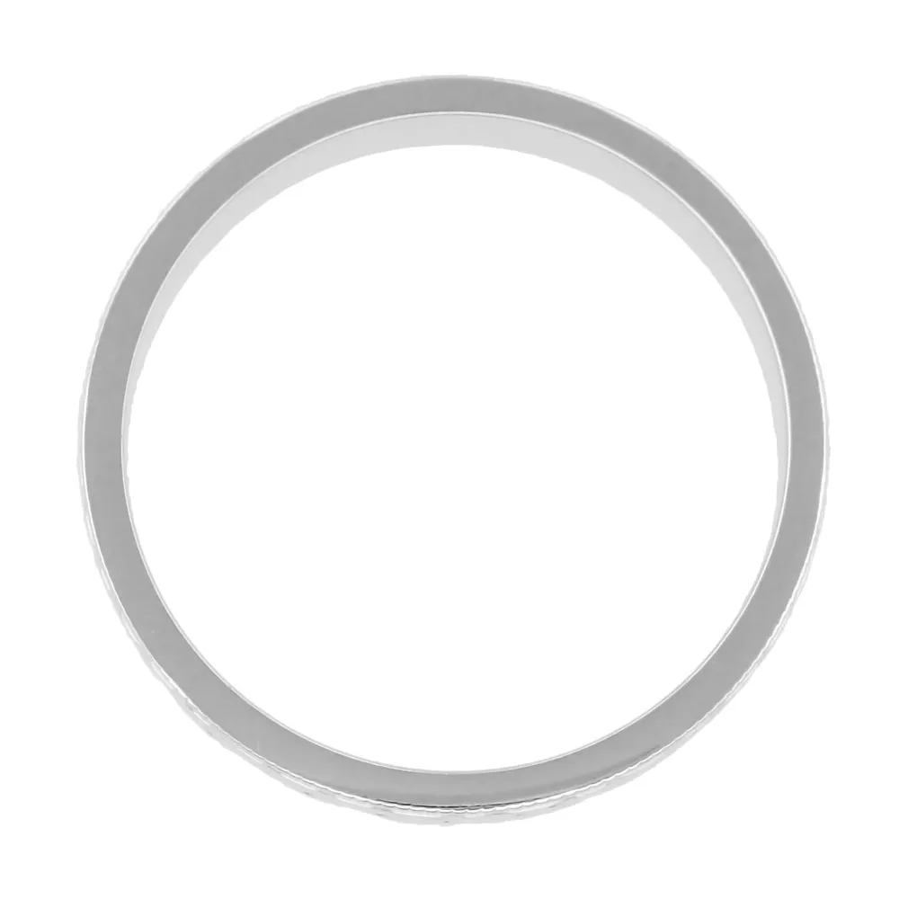 Mid Century Modern Interlocking Chevrons Engraved Wedding Band in White Gold - 4mm