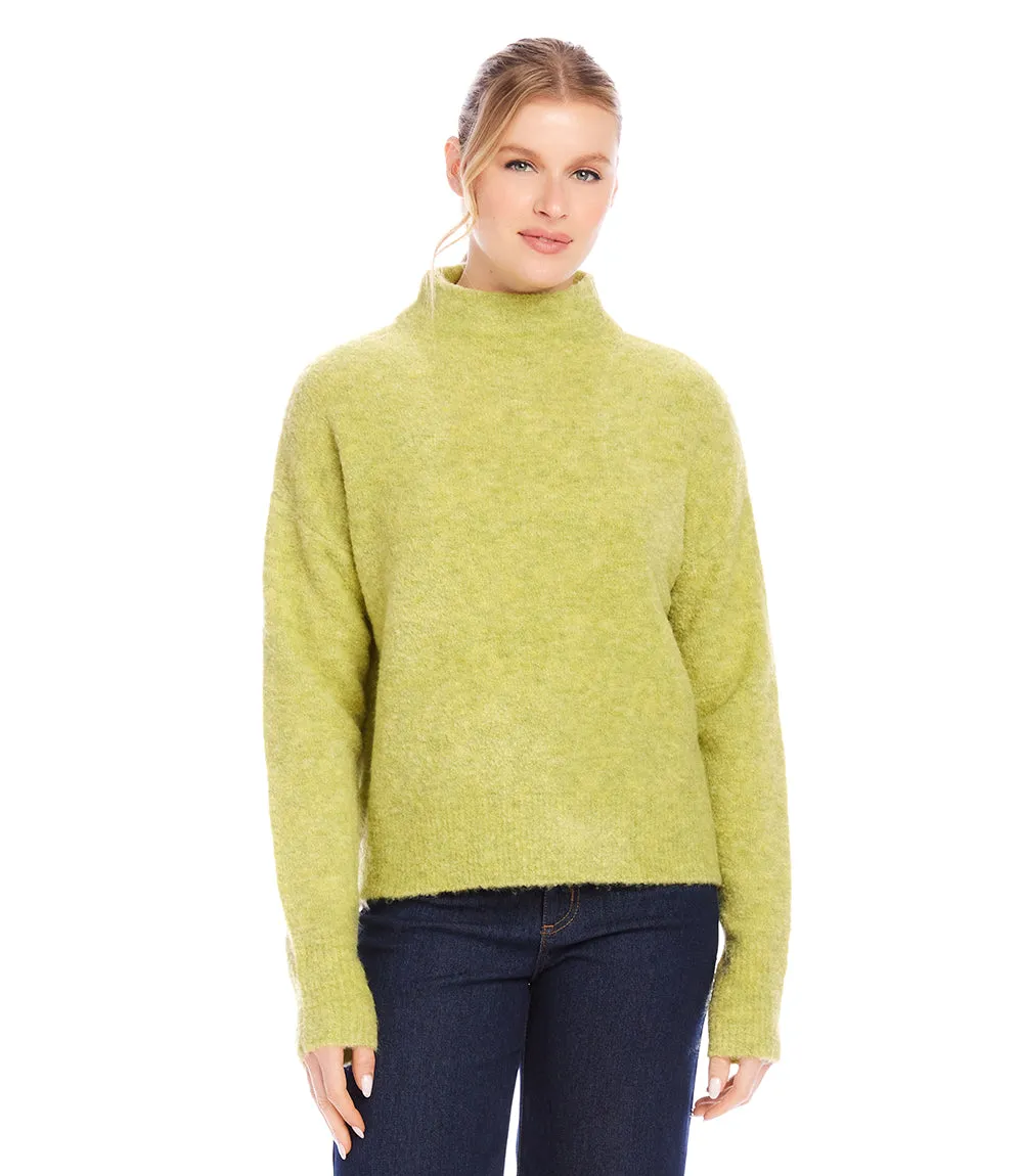 Mock Neck Boucle Sweater
