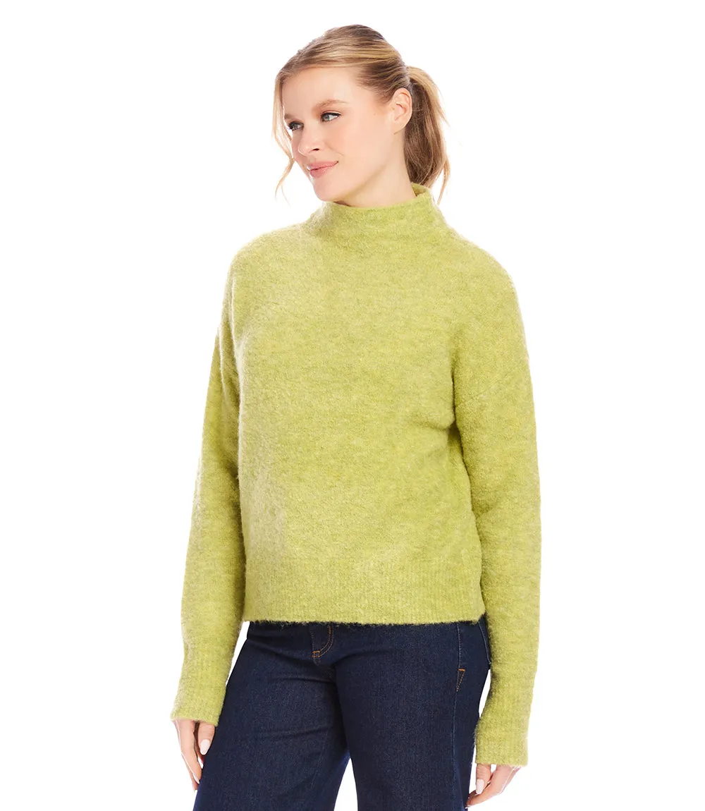 Mock Neck Boucle Sweater