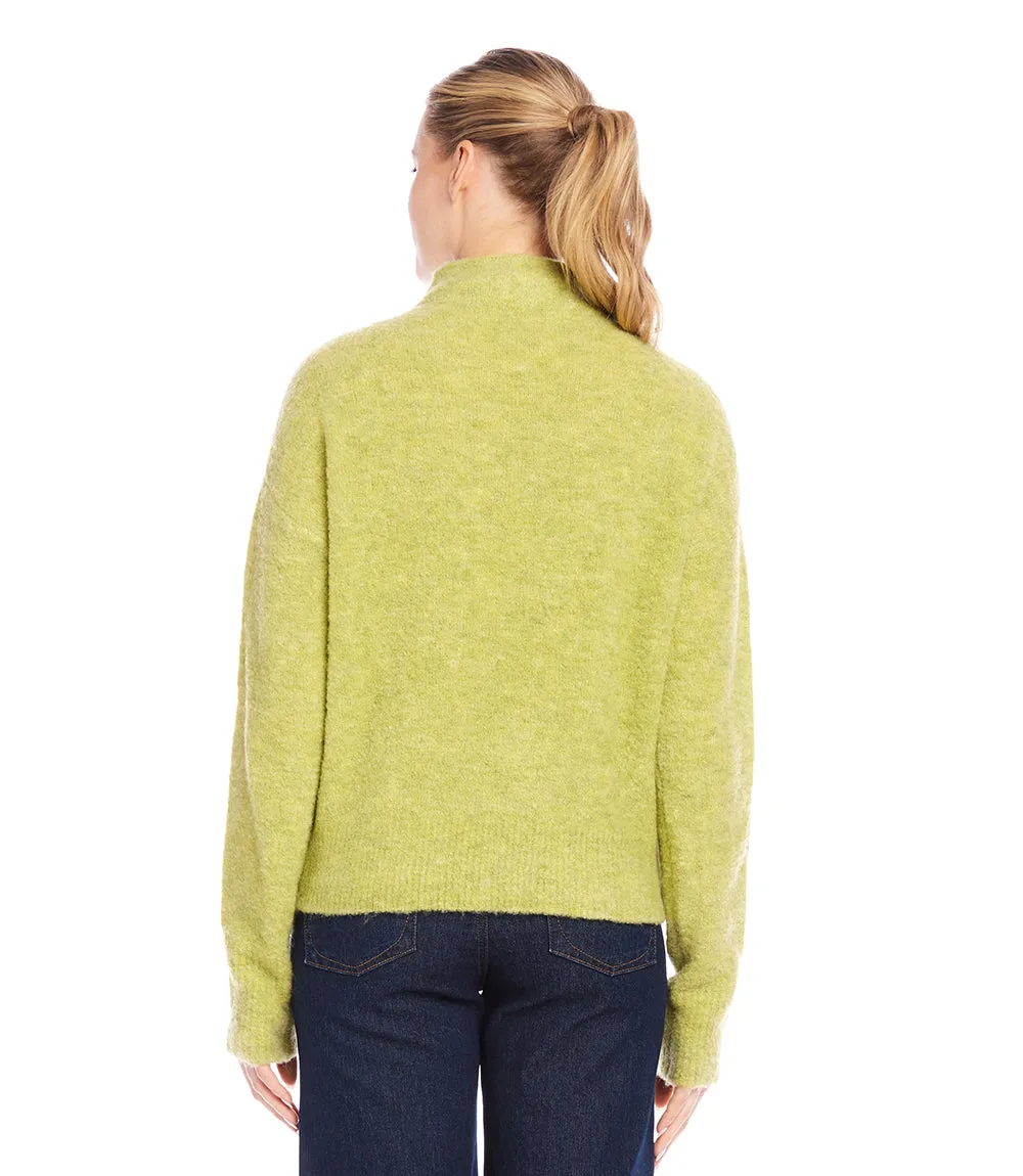 Mock Neck Boucle Sweater