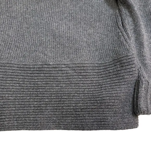 Moda International Gray Sweater Size Medium  Wrap Buckle Shawl Collar Ribbed NWT