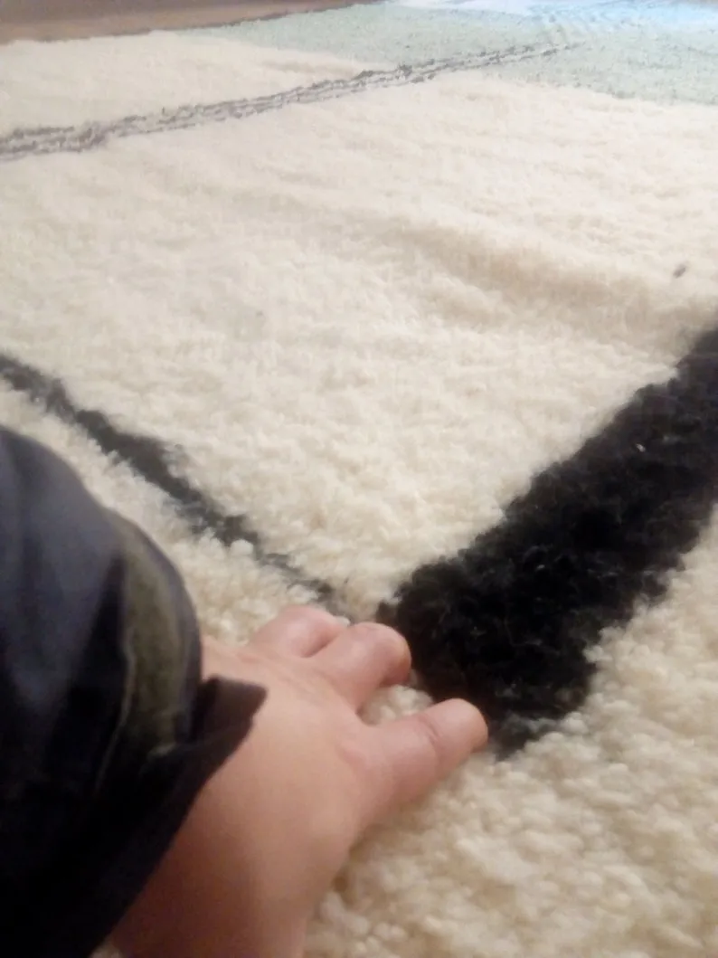 modern rug Hand woven rug, Azilal Berber style - Green Rug Pattern Morocco