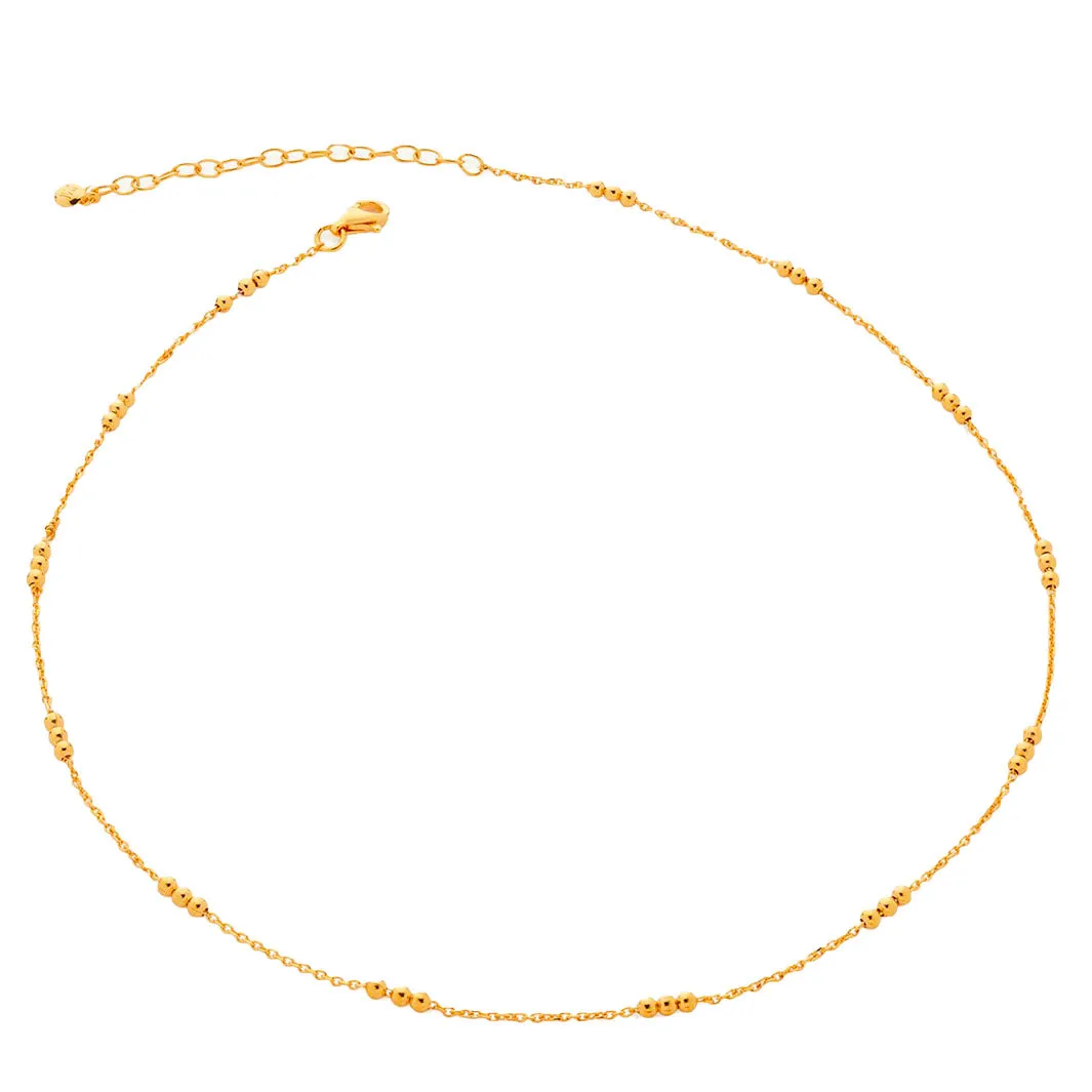 Monica Vinader Triple Beaded Choker Necklace 14-16"