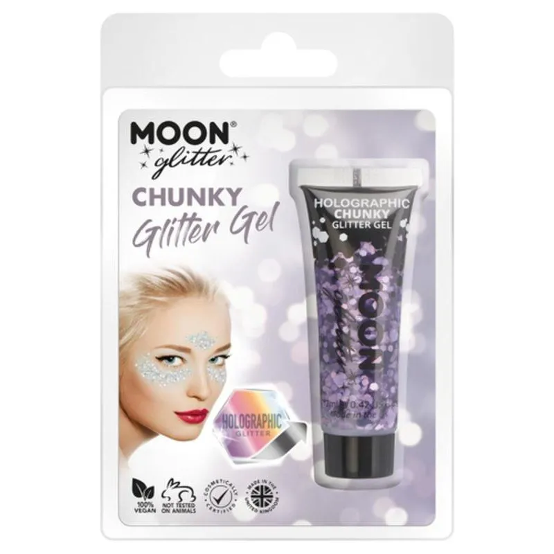 Moon Glitter Holographic Chunky Glitter Gel, Purple