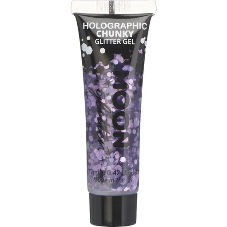 Moon Glitter Holographic Chunky Glitter Gel, Purple