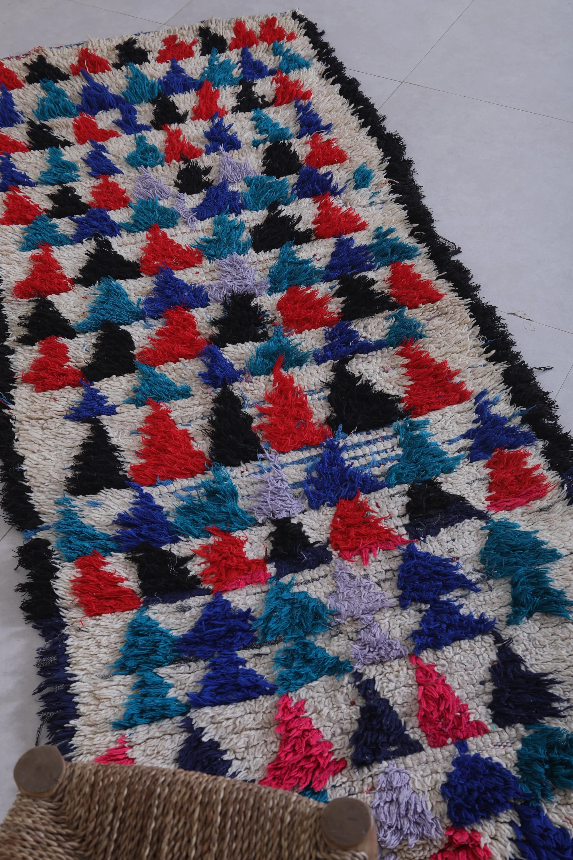 Moroccan Rug 2.6 x 6.8 Feet - Vibrant Handmade Runner