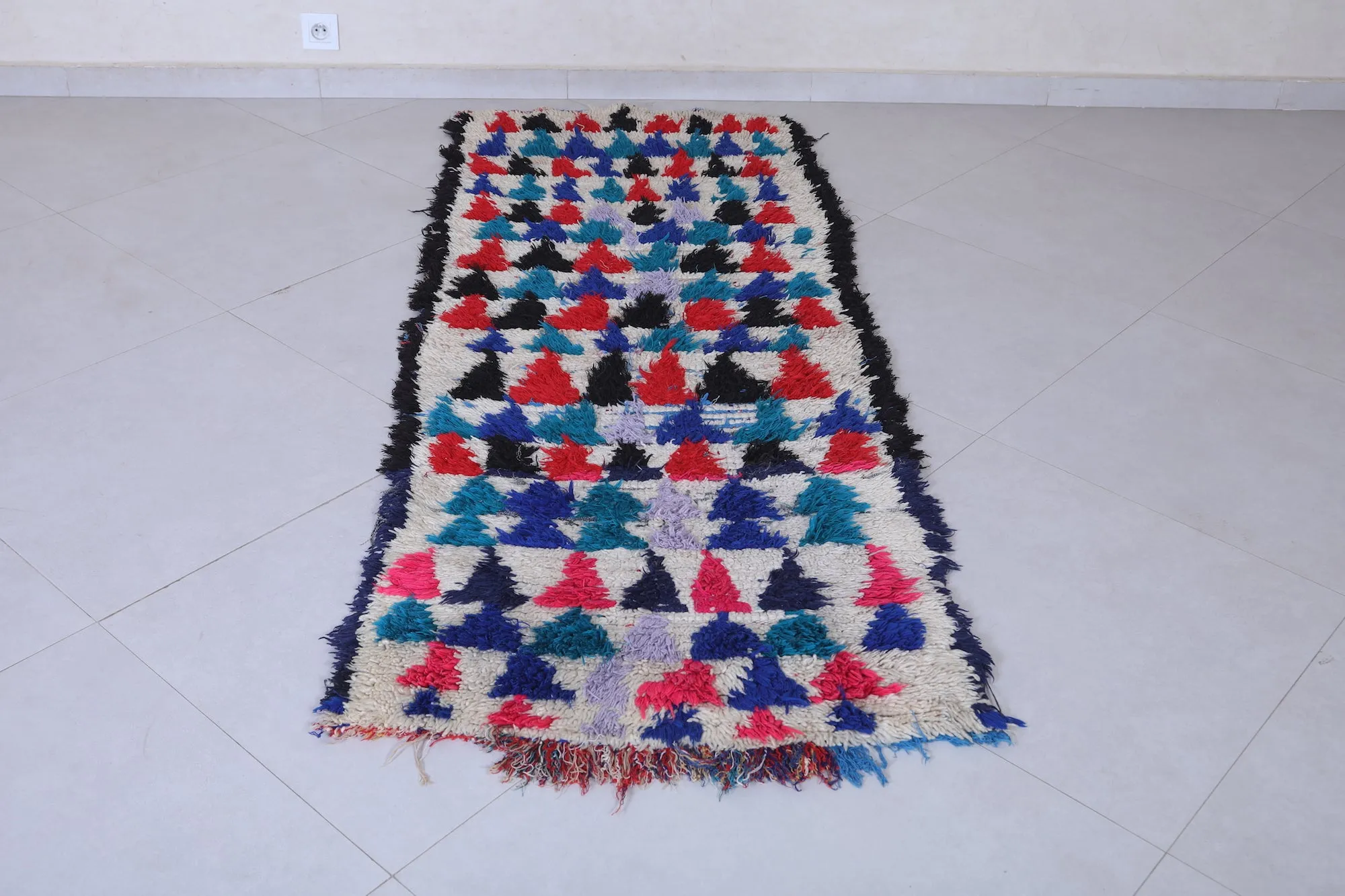 Moroccan Rug 2.6 x 6.8 Feet - Vibrant Handmade Runner