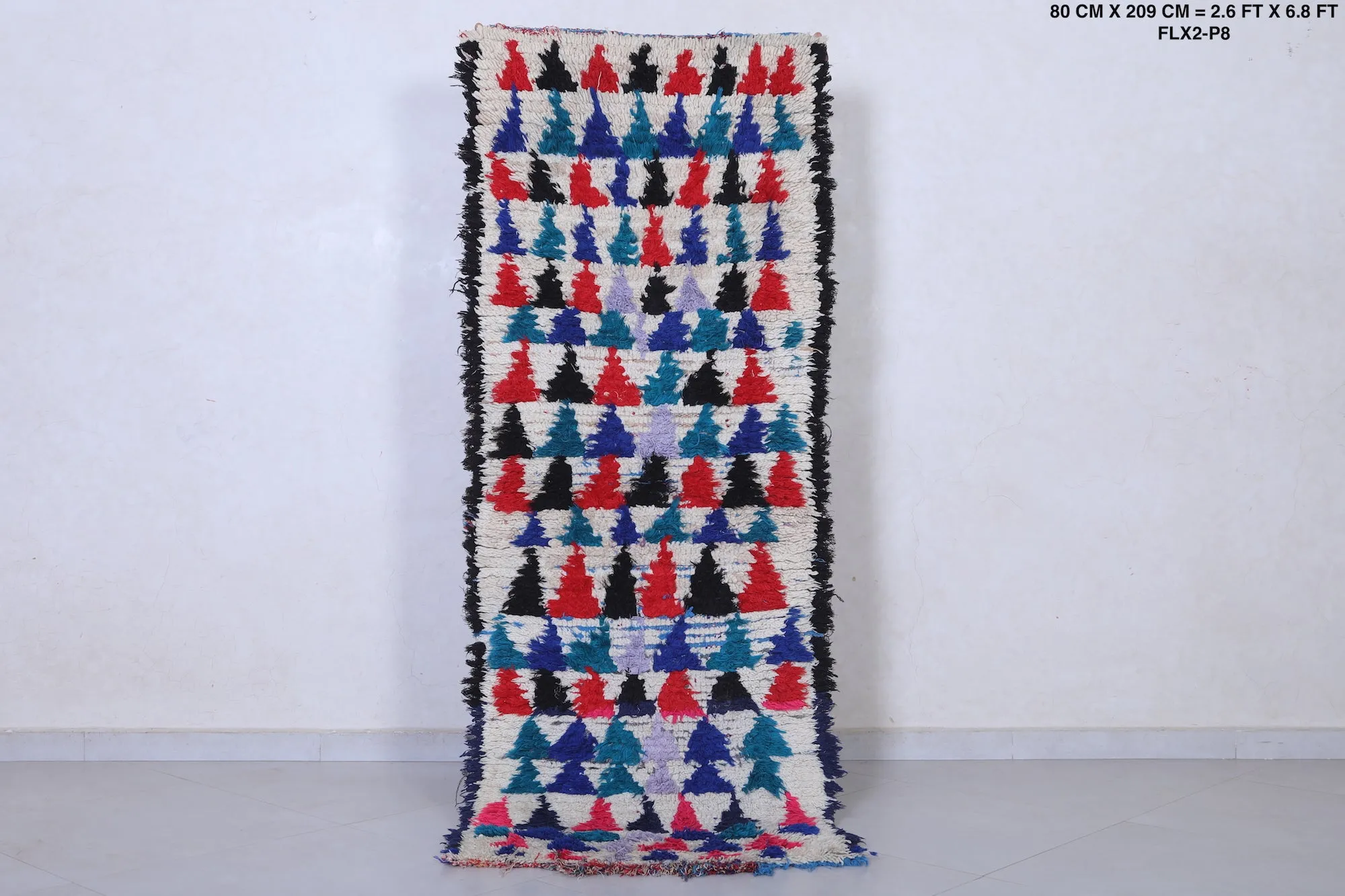 Moroccan Rug 2.6 x 6.8 Feet - Vibrant Handmade Runner