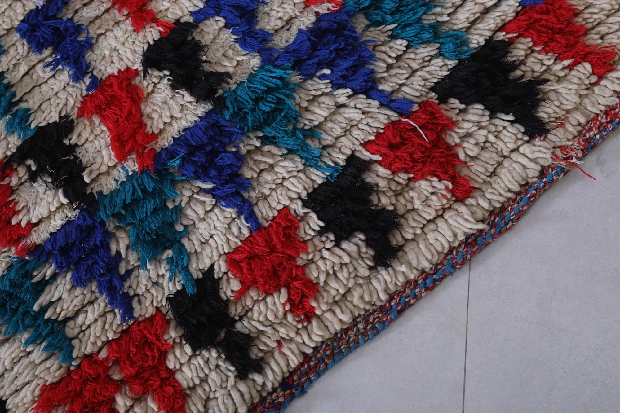 Moroccan Rug 2.6 x 6.8 Feet - Vibrant Handmade Runner
