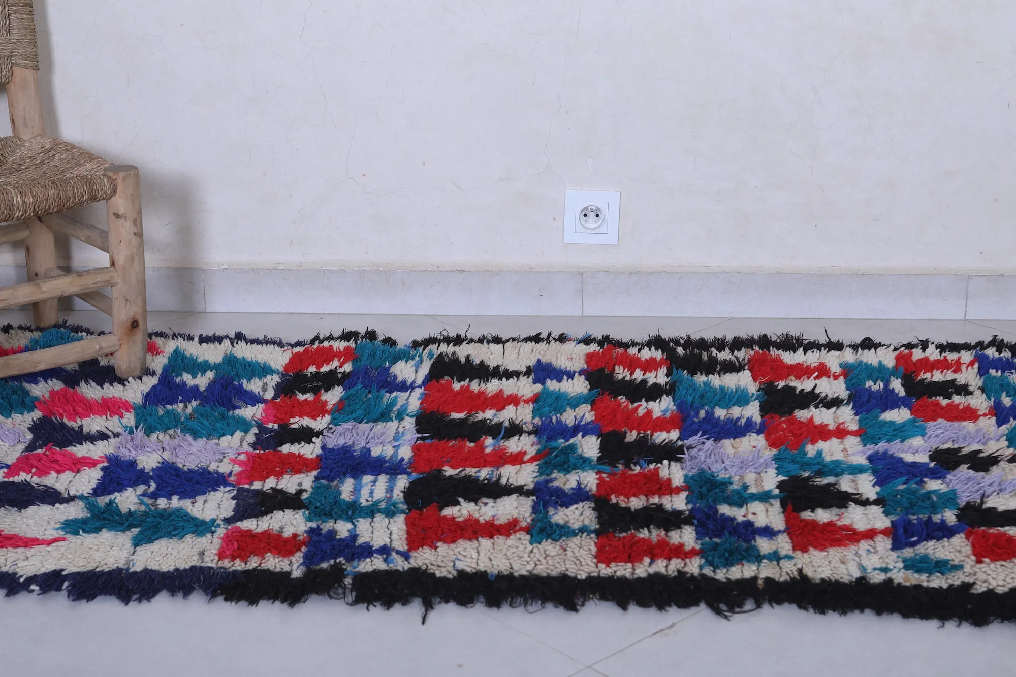 Moroccan Rug 2.6 x 6.8 Feet - Vibrant Handmade Runner