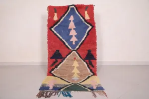 Moroccan Rug 2.7 X 6.1 Feet - Bold Colors with Geometric Tree Patterns