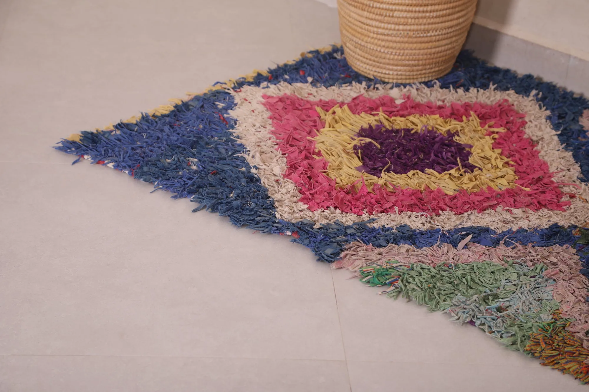 Moroccan Rug 2.7 x 7.2 Feet - Bold Geometric Design