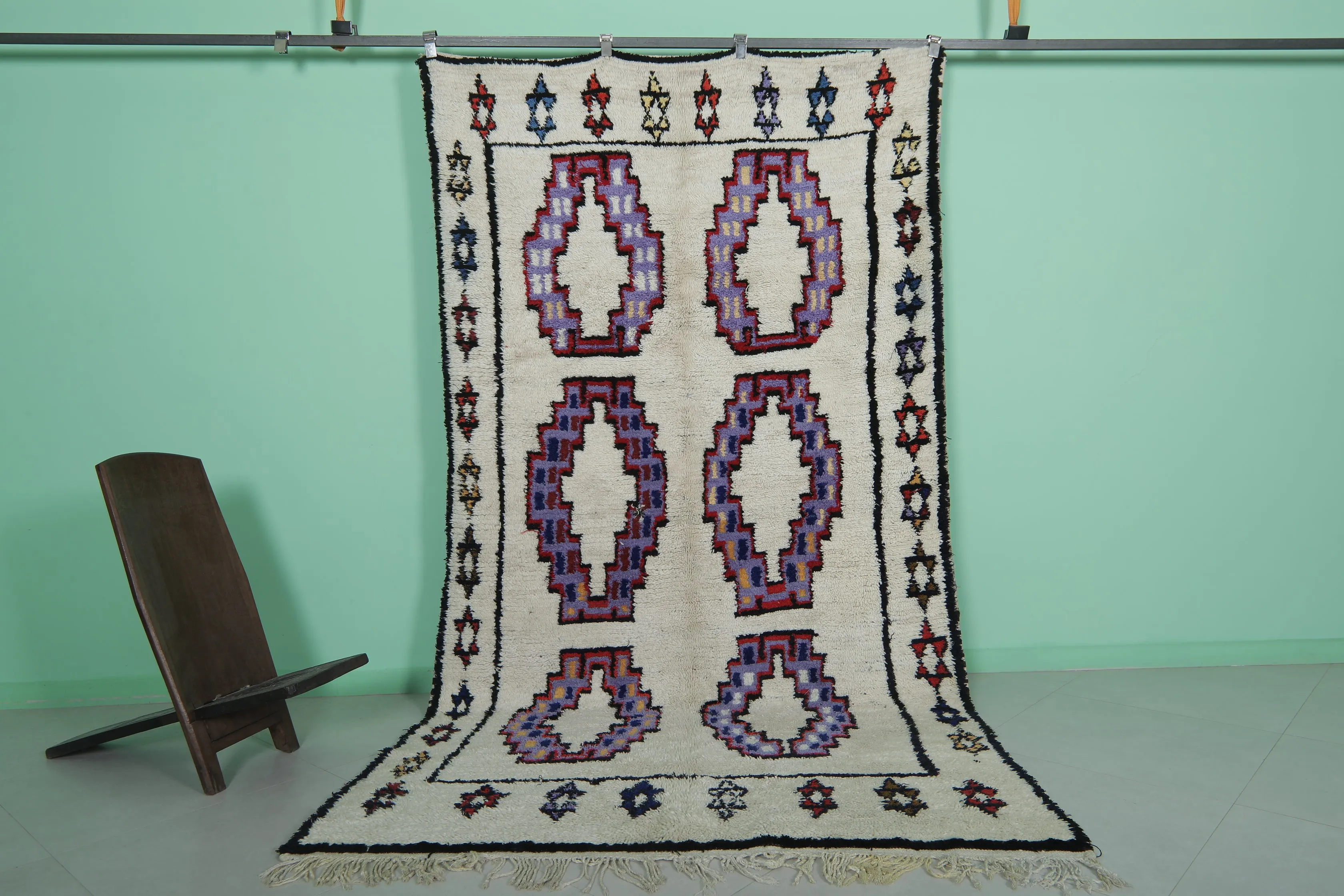 Moroccan Rug - 5.1 x 9.7 ft with Unique Geometric Patterns