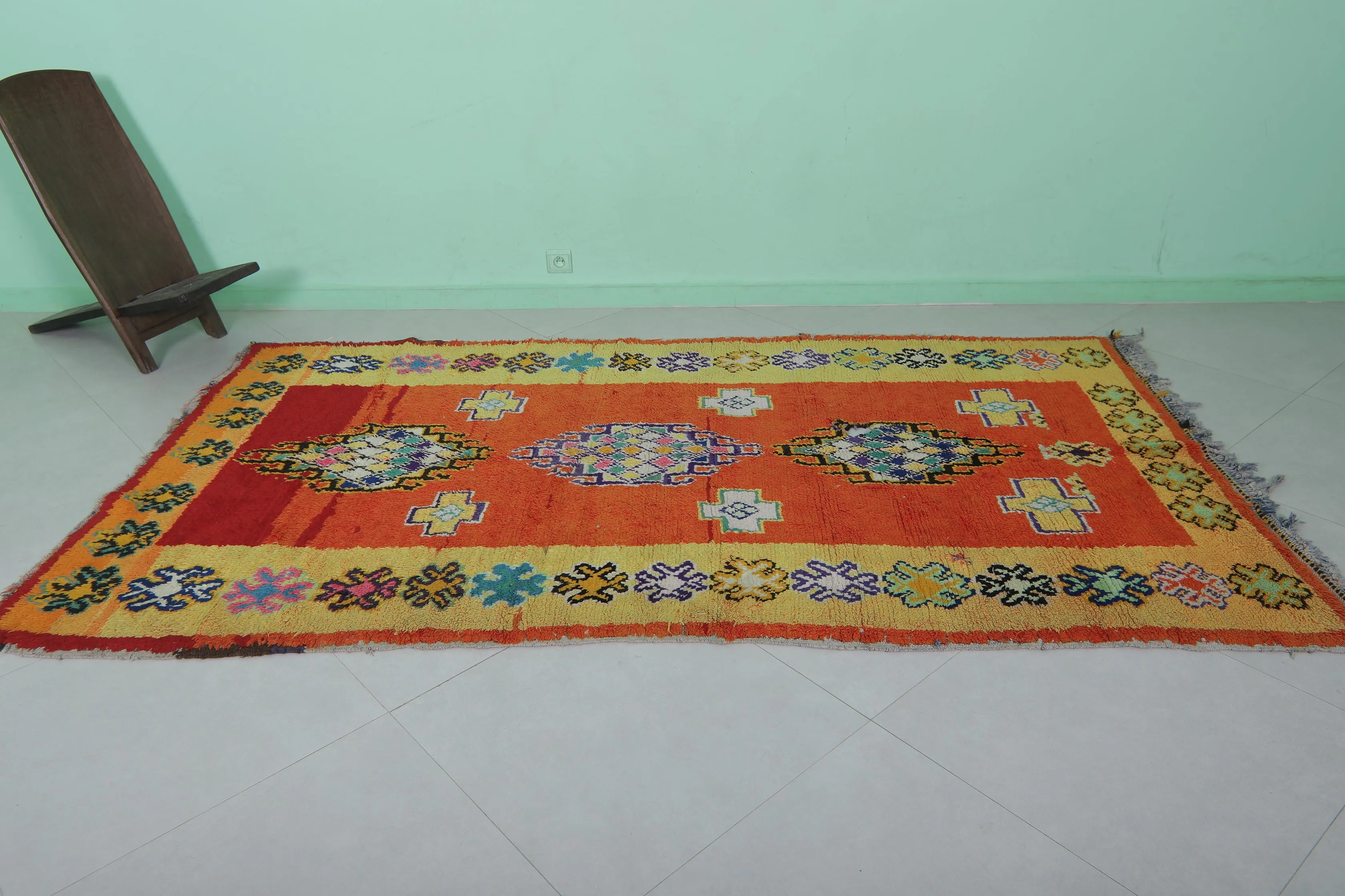 Moroccan Rug - Handwoven 4.8ft x 8.7ft | Vibrant Multicolor Design