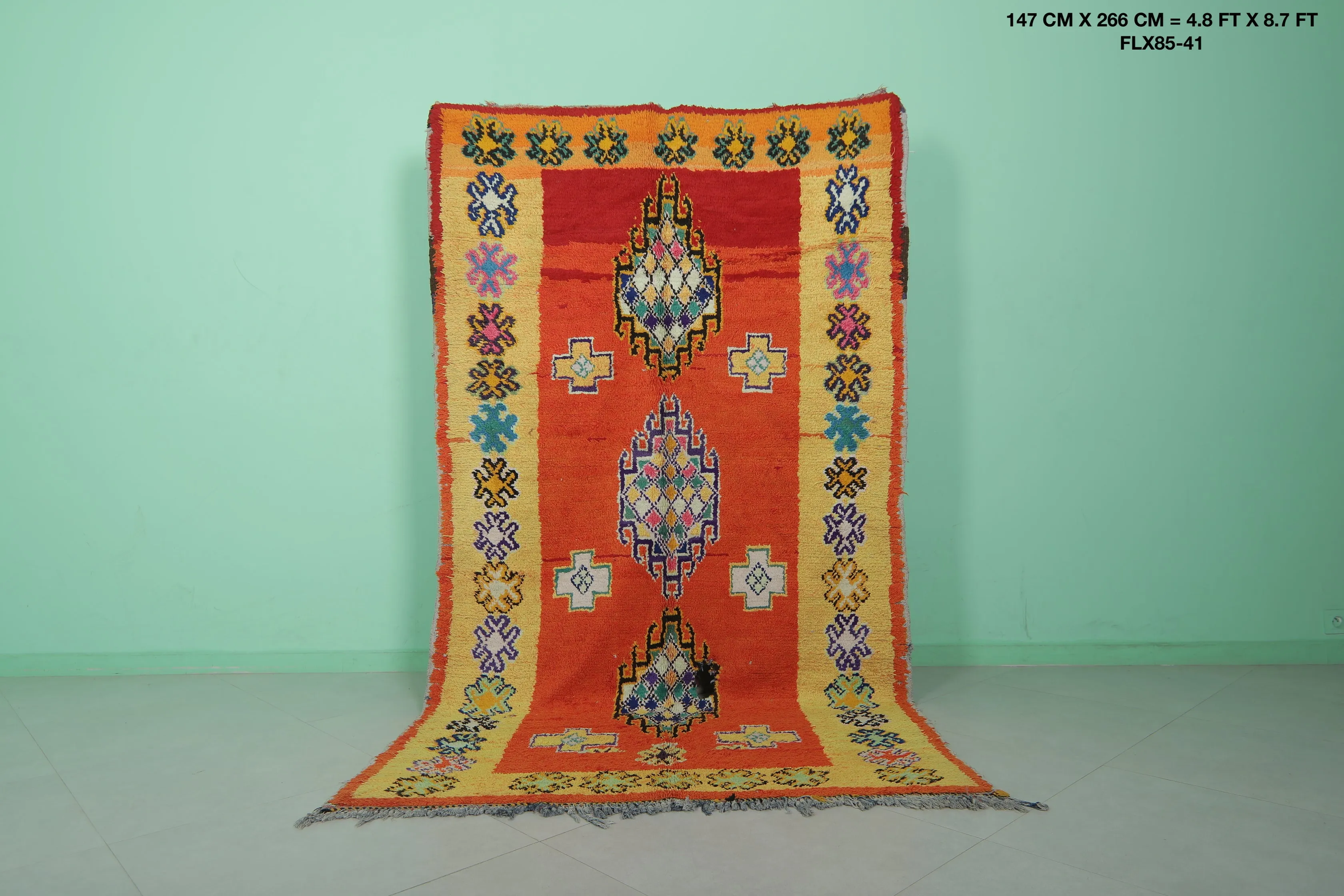 Moroccan Rug - Handwoven 4.8ft x 8.7ft | Vibrant Multicolor Design