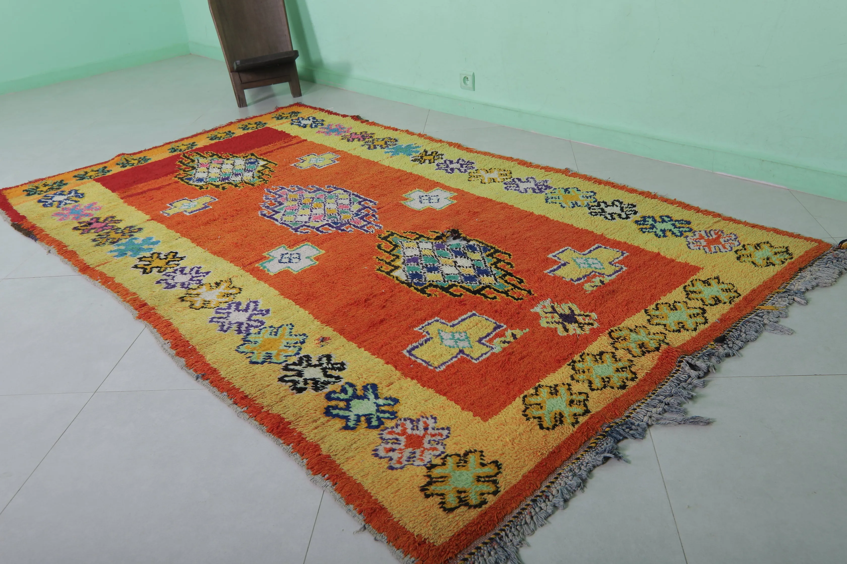 Moroccan Rug - Handwoven 4.8ft x 8.7ft | Vibrant Multicolor Design