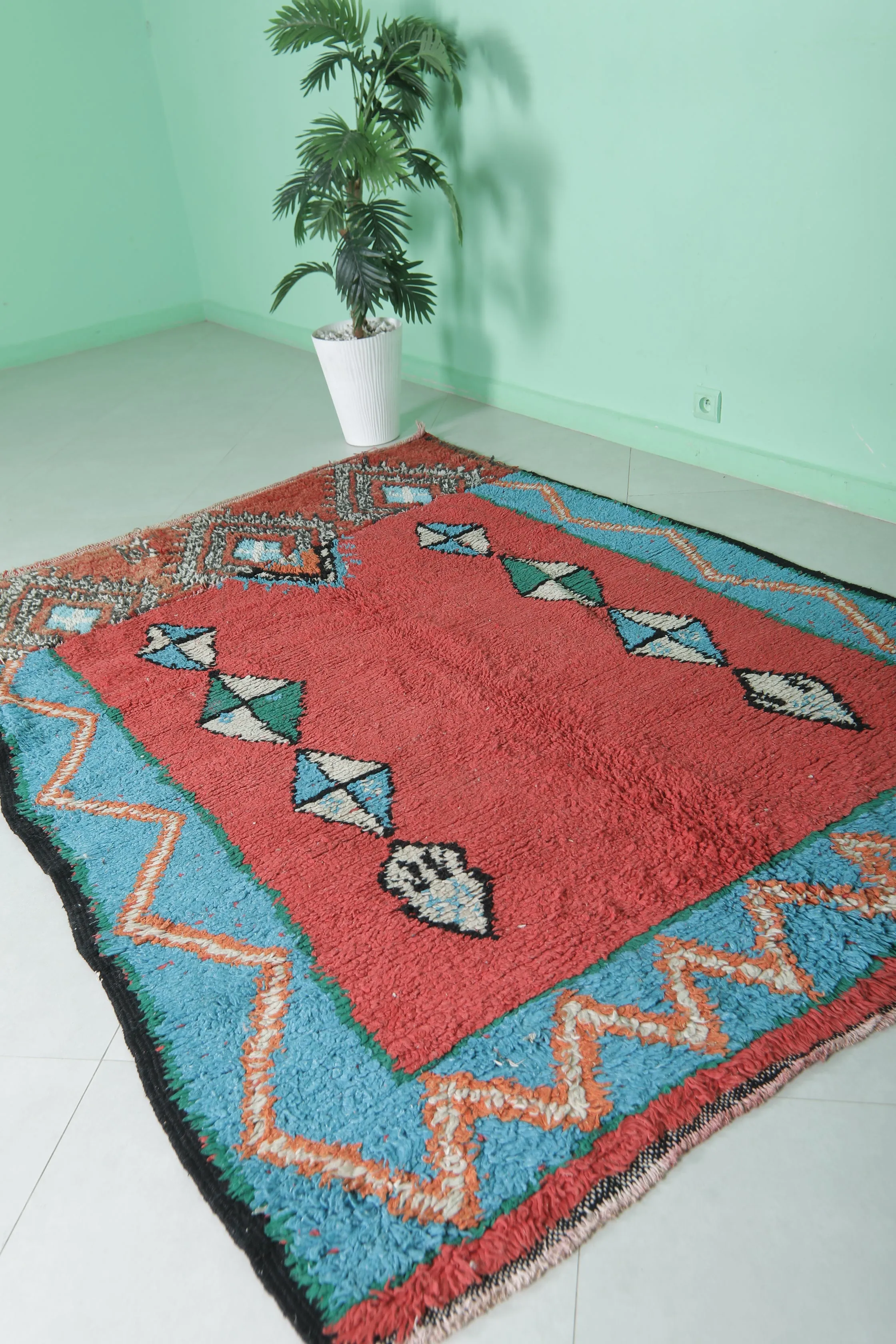 Moroccan Rug - Handwoven 5.2ft x 7.3ft | Vibrant Berber Design