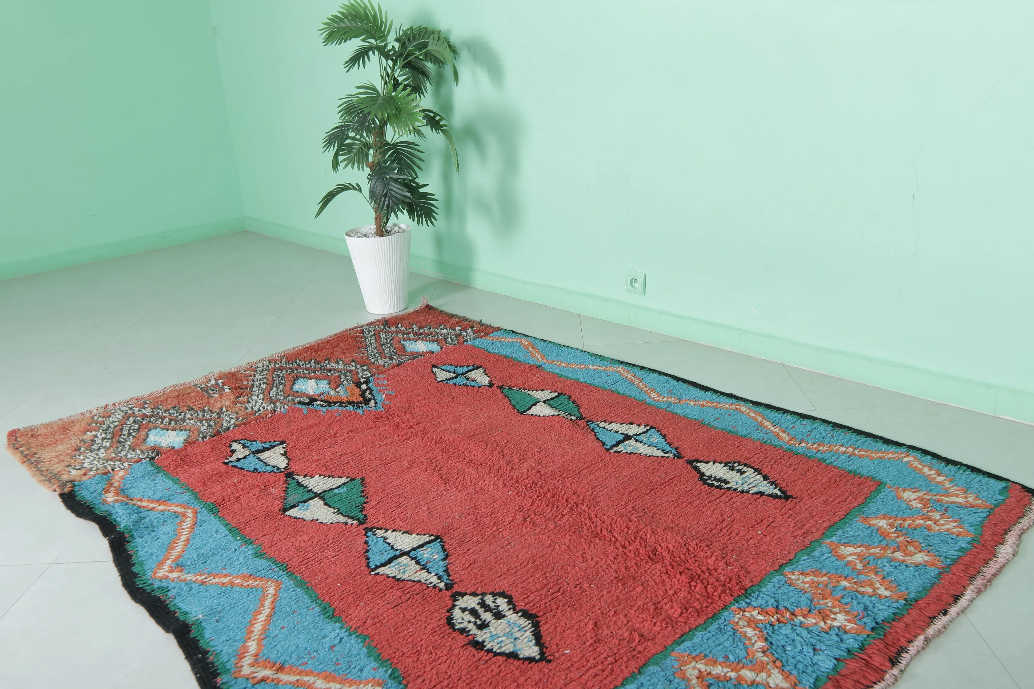 Moroccan Rug - Handwoven 5.2ft x 7.3ft | Vibrant Berber Design