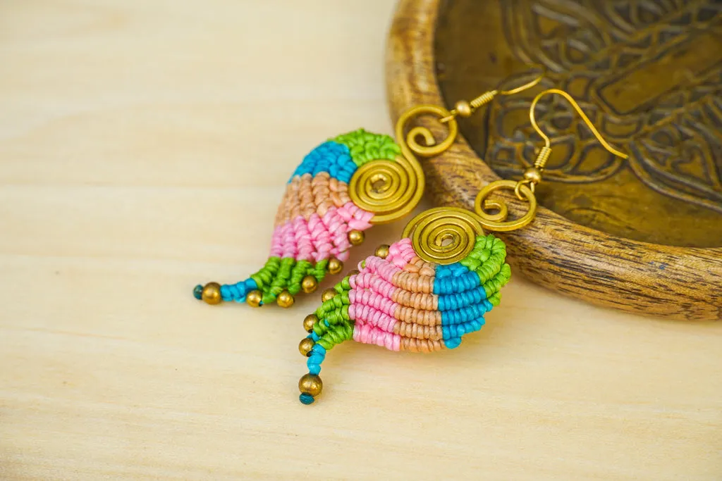 Mystic Bloom Micro Macrame Boho Earrings