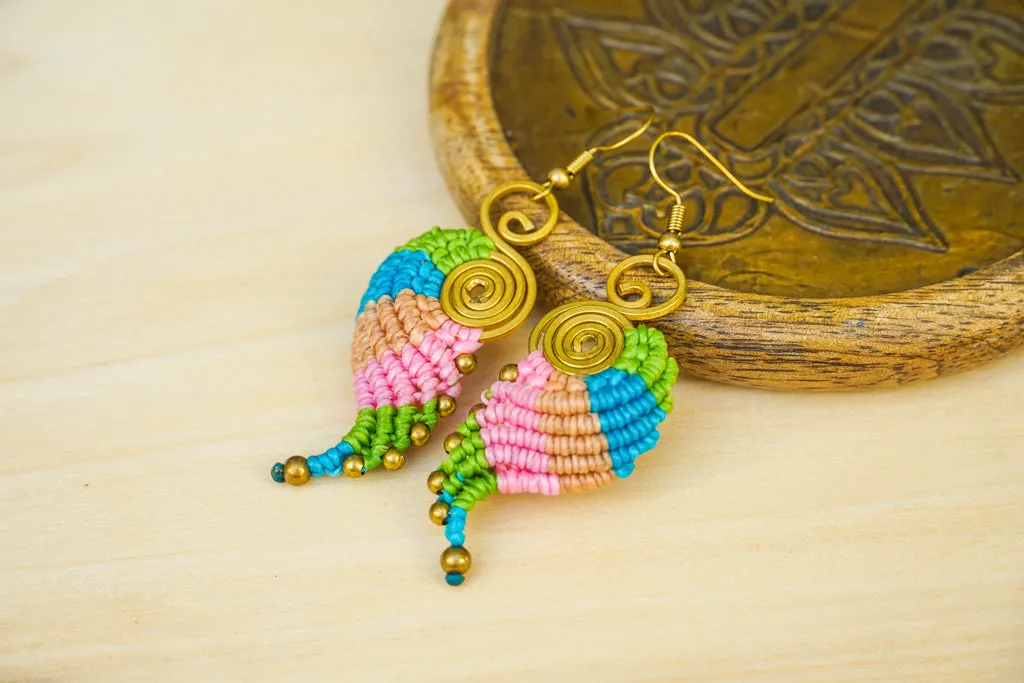 Mystic Bloom Micro Macrame Boho Earrings