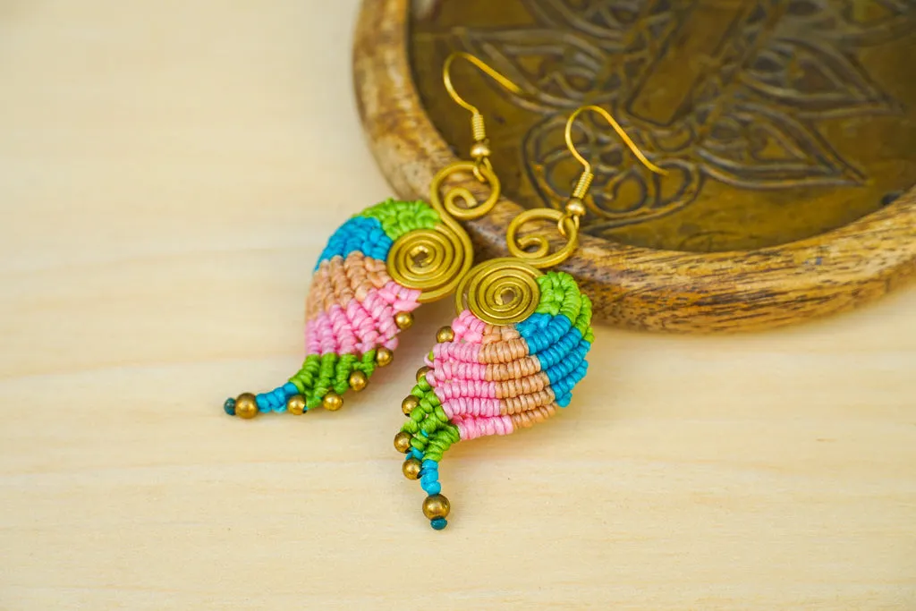 Mystic Bloom Micro Macrame Boho Earrings