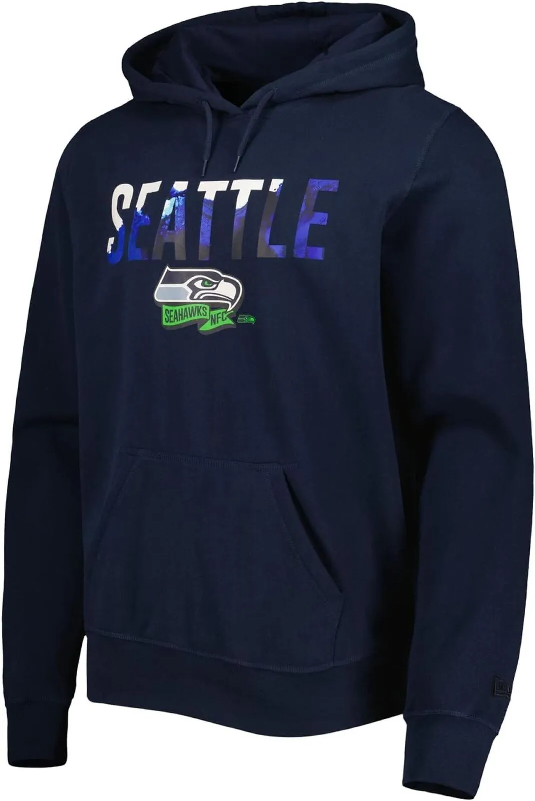 New Era Men's College Navy Seattle Seahawks Ink Dye Pullover Hoodie 7211635