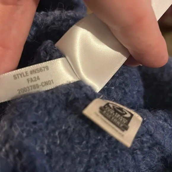 NEW Madewell Wool-Alpaca Blend Bouclé-Knit Oversized Sweater XS Hthr Denim Blue
