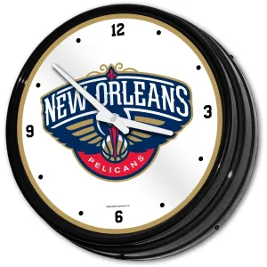 New Orleans Pelicans: Retro Lighted Wall Clock