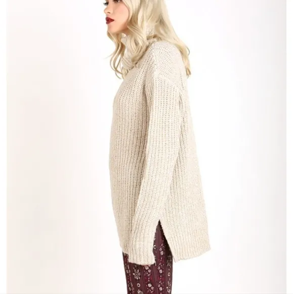 NEW Show Me Your Mumu Mellow Roll Neck Sweater Sz S Long Sleeve Wool Blend Knit