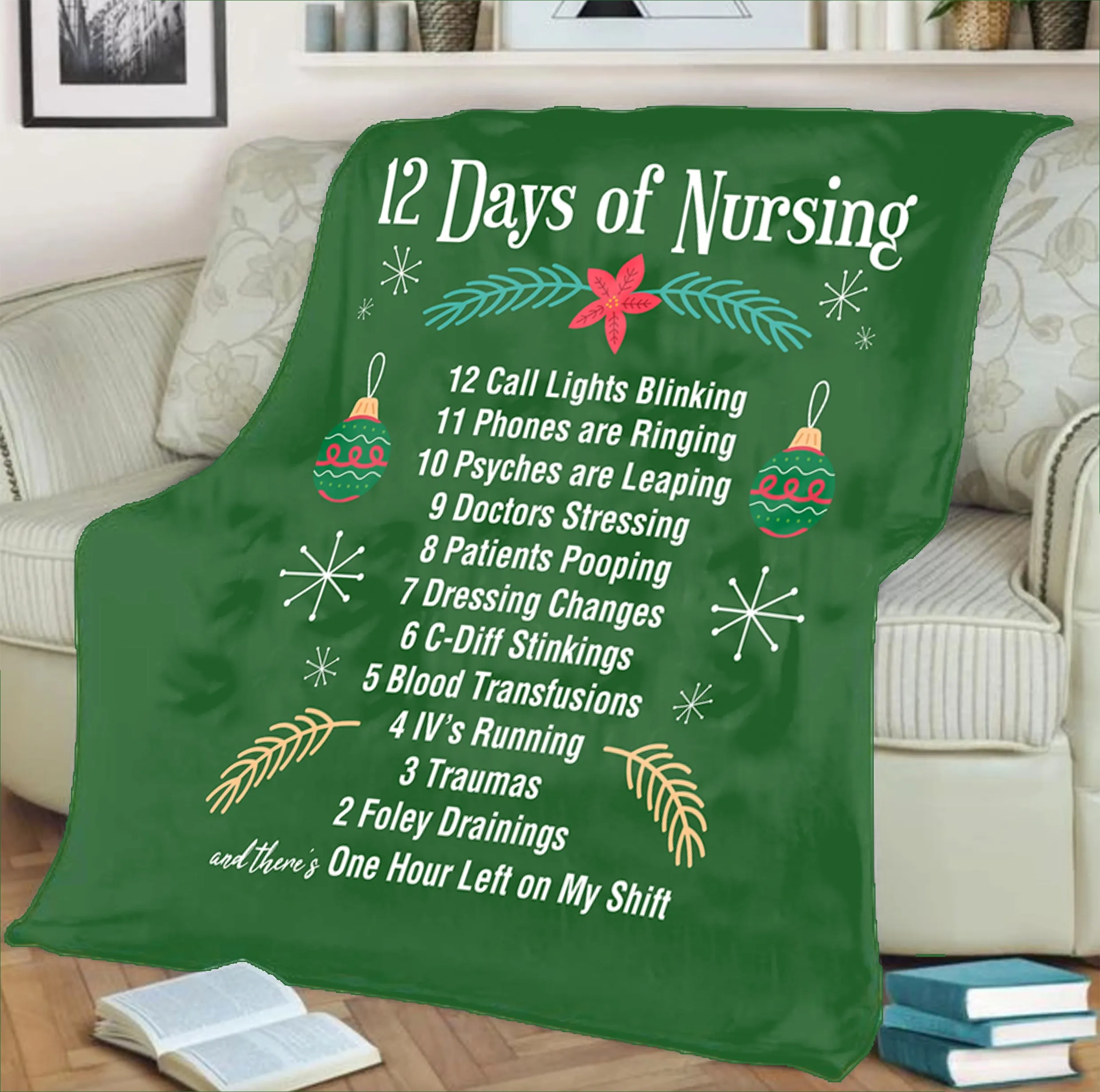 Nursing Fleece Blanket- 12 Days of Christmas