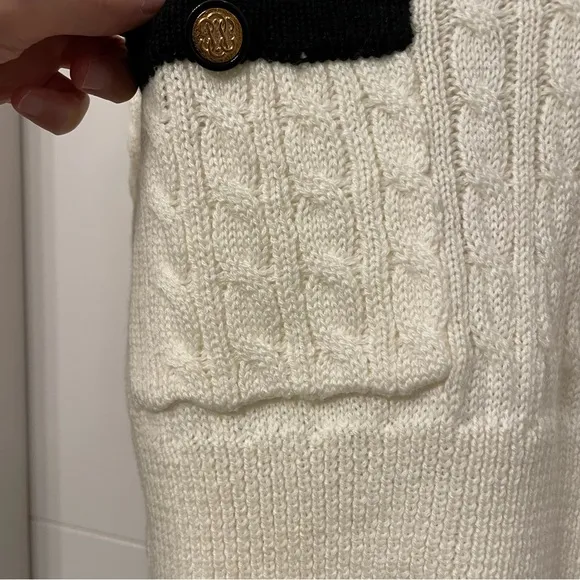 NWT Bishop   Young Bell Ami Collared V-Neck Wool Sweater Vest Large