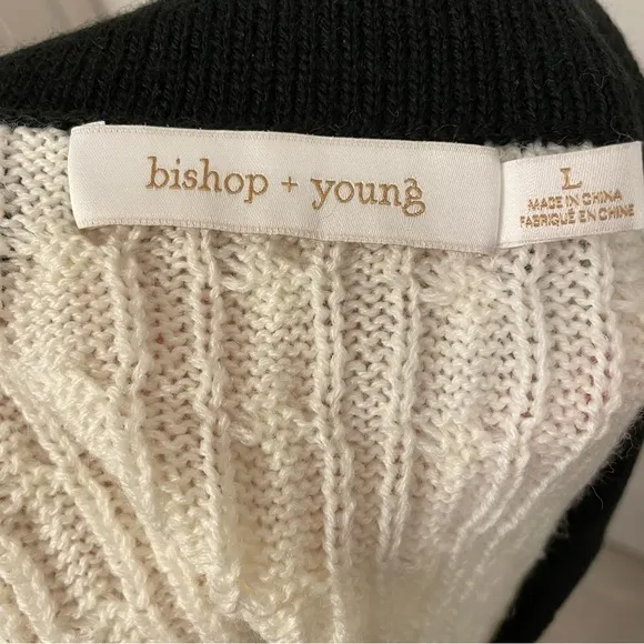 NWT Bishop   Young Bell Ami Collared V-Neck Wool Sweater Vest Large
