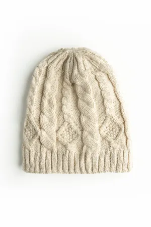 Off-White Cable Knit Beanie
