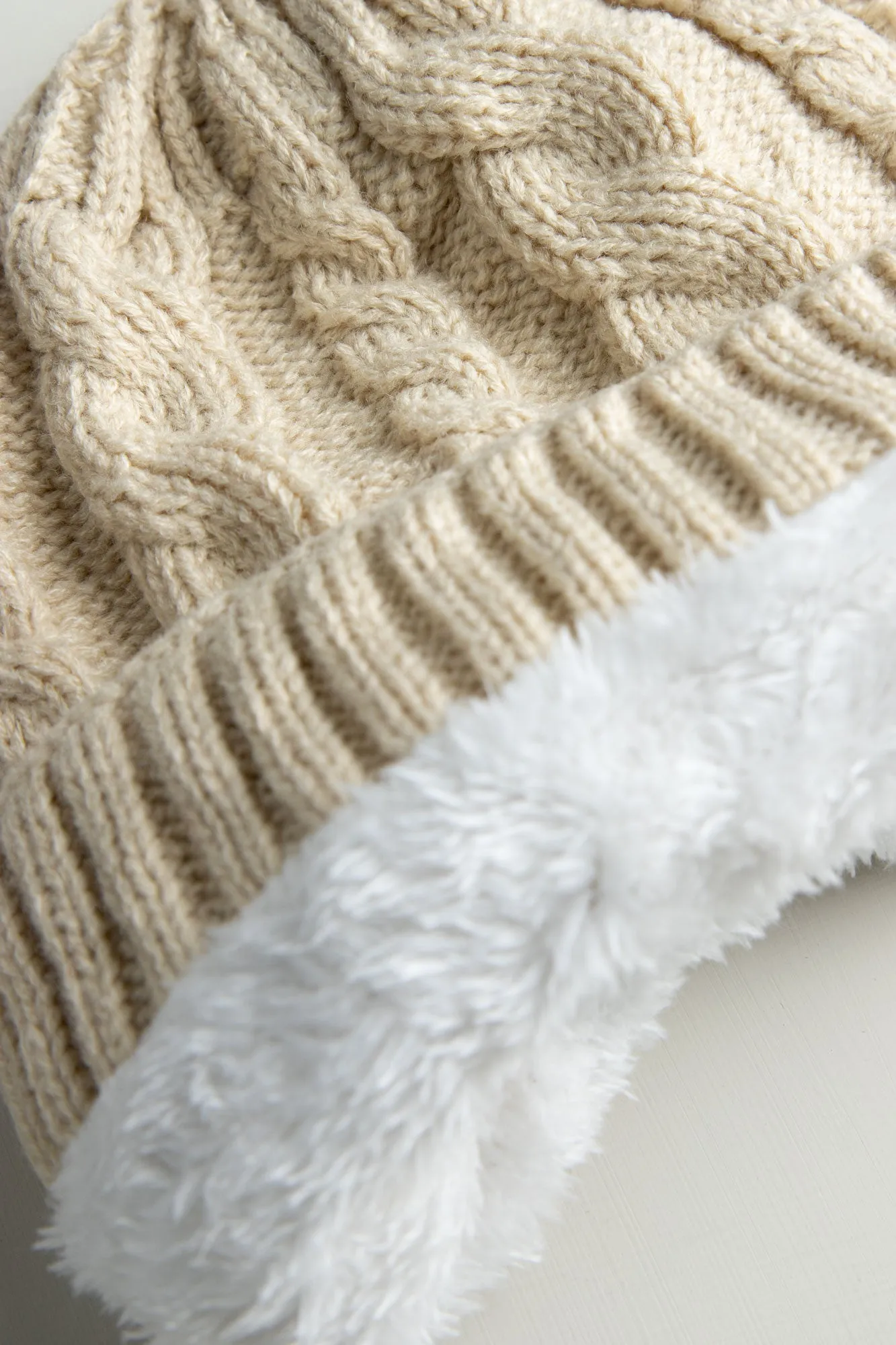 Off-White Cable Knit Beanie