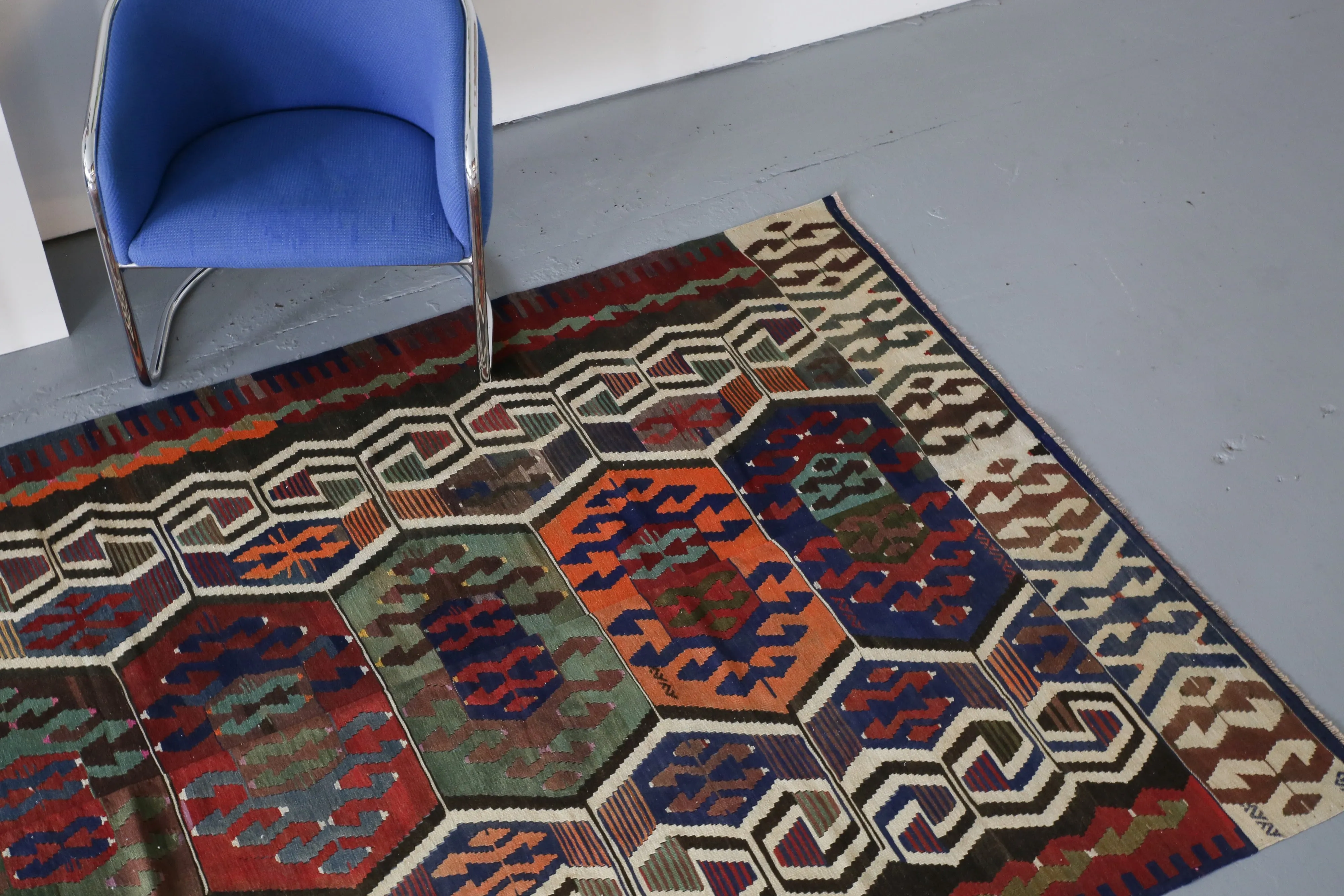Old Antalya Yörük Kilim 5.6ftx11.9ft