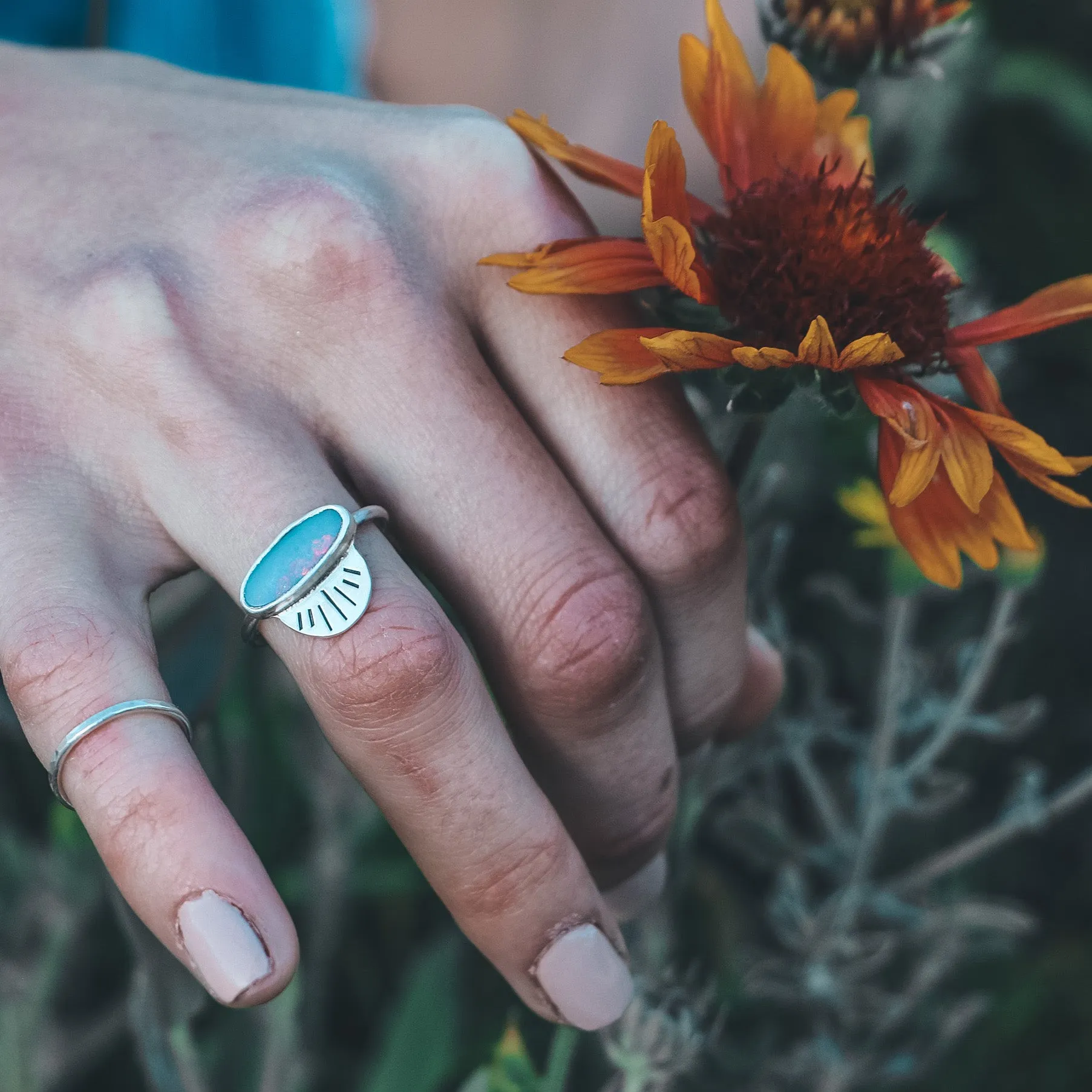 Opal Fan Ring - Size 6.25
