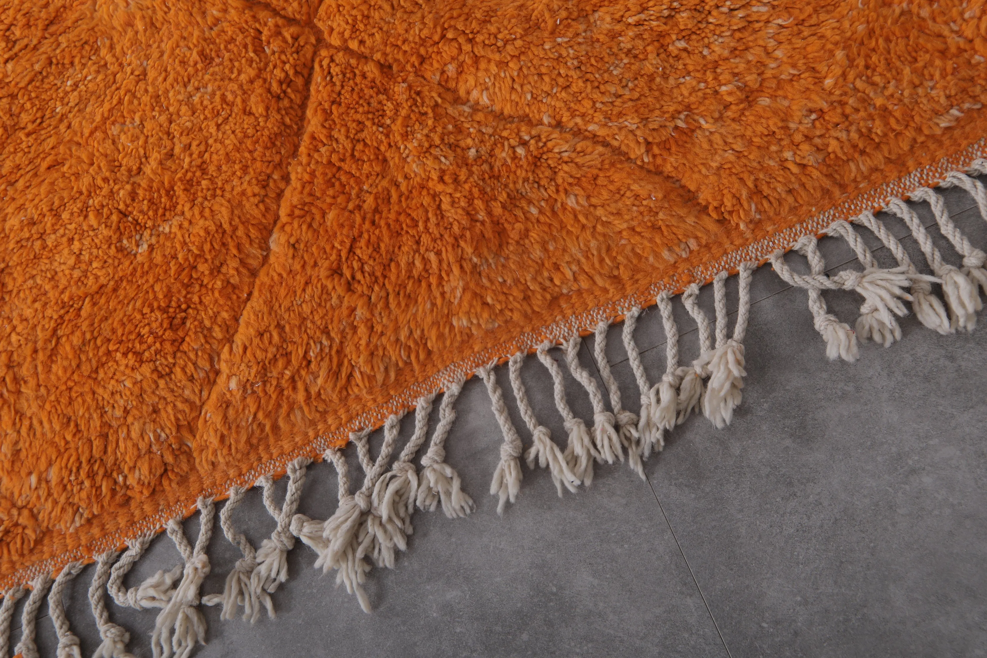 Orange Beni Ourain Rug - 6.2 x 8 Feet | Moroccan Handmade