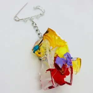 Orange Node Art Pin.03